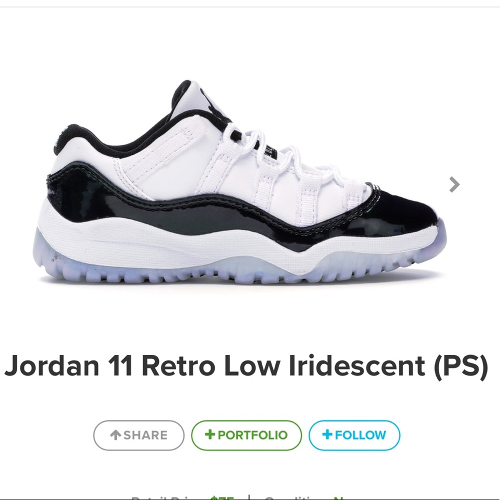 Jordan retro 11 low iridescent (PS) money green